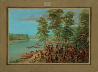 La Salle nimmt Besitz vom Land an der Mündung des Arkansas, 10. März 1682, 1847-48