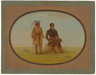 Mohigan-Häuptling und ein Missionar