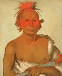 Pash-ee-pa-hó, Kleiner Stechender Häuptling, der Jüngere, einer von Black Hawks Tapferen, 1832