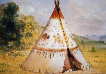 Tipi des Crow-Stammes, um 1850