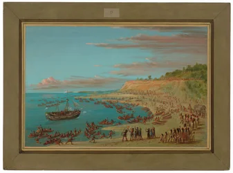 Der Griffin läuft in den Hafen von Mackinaw ein. 27. August 1679