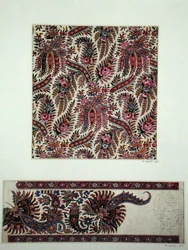 Stoffdesigns für Paisley-Schals, ca. 1871 (Gouache auf Papier)