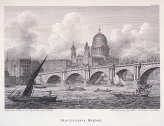 Blackfriars Bridge, London, 1827