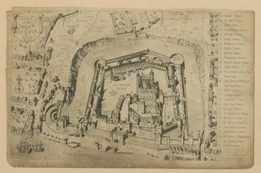 Ansicht des Tower of London im Jahr 1553