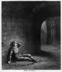 Cuthbert Cholmondeley überrascht durch das Erscheinen einer mysteriösen Figur, 1840