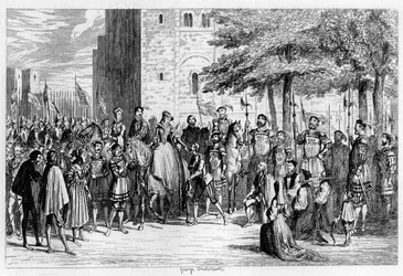 Königin Maria empfängt die Gefangenen auf dem Tower Green, 1553, 1840