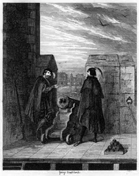 Simon Renard und Winwike der Wächter auf dem Dach des Weißen Turms, 1553, 1840