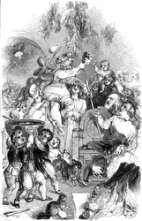 Weihnachten hereinbringen - gezeichnet von William Harvey, 1845