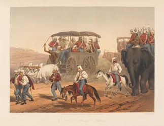 Truppen eilen nach Umballa, 1857