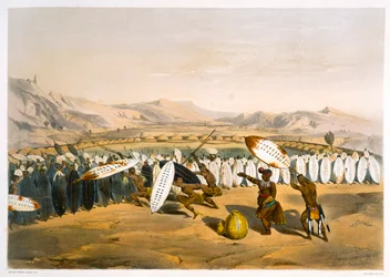 Umpanda inspiziert seine Truppen in Nonduengi, 1849