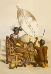 Umpanda, der König der Amazulu, Tafel 11 aus „The Kafirs Illustrated“, 1849