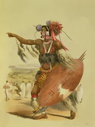 Zulu-Krieger, Utimuni, Neffe von Chaka, dem verstorbenen Zulu-König, Tafel 13 aus 