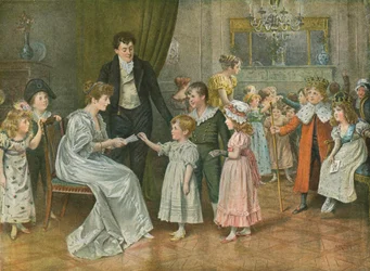 Zwölfte Nacht: Die Kinderparty. Ziehen von Losen für Zwölfte-Nacht-Charaktere