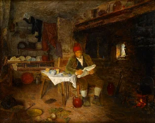 Ein rustikales Zuhause: Die Nachrichten lesen, 1855