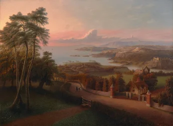 Sonnenuntergang in einer ländlichen Landschaft 1846