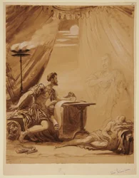 Szene aus Shakespeares „Julius Caesar“: Caesars Geist erscheint Brutus
