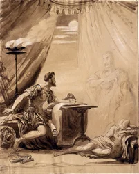 Szene aus Shakespeares "Julius Caesar": Der Geist von Caesar erscheint Brutus, um 1871