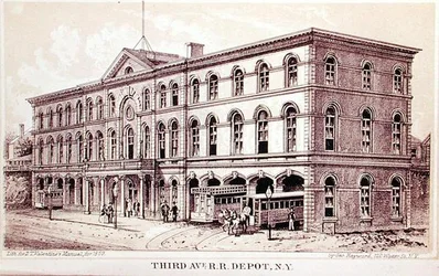 Ansicht des Third Avenue Railroad Depot, Illustration für 