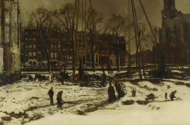 Durchbruch der Raadhuisstraat im Winter