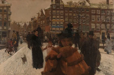 Die Singelbrücke an der Paleisstraat in Amsterdam