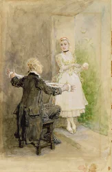 Ichabod Crane und Katrin Van Tassel, ca. 1893