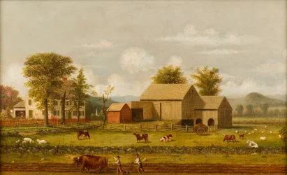 Sommerliche Bauernhofszene