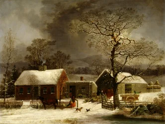Winterszene in New Haven, Connecticut