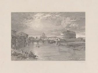 Rom; Brücke und Schloss St. Angelo am Tiber