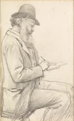 Lord Leighton beim Skizzieren