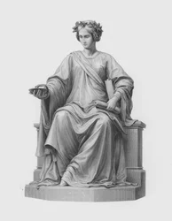 Medizin, graviert von G. Stodart nach der Statue von Ernst Hähnel (Gravur)