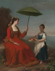 Ganzkörperporträt einer Dame von Neturrio, einem Seehafen in den Territorien des Papstes
