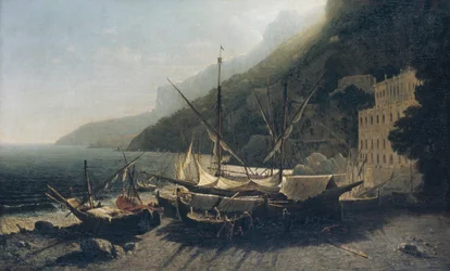 Blick auf Amalfi, Bucht von Salerno, 1857
