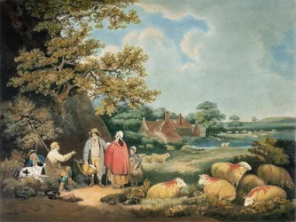 Die Hirten, graviert von William Ward, veröffentlicht von H. Morland, 1806