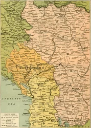 Karte zur Veranschaulichung des serbischen Rückzugs, 1919