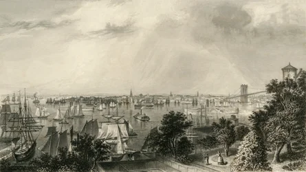 Stadt New York, von Brooklyn Heights, 1874