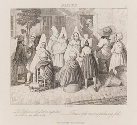 Frauen kaufen Fisch, Dieppe, um 1821