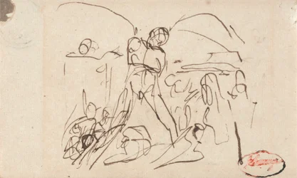 Figurenkomposition; möglicherweise Samson und Delilah