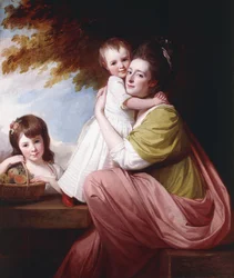 Gruppenporträt von Dorothy Stables und ihren Töchtern, Harriet und Maria, Dreiviertellänge, 1777-78