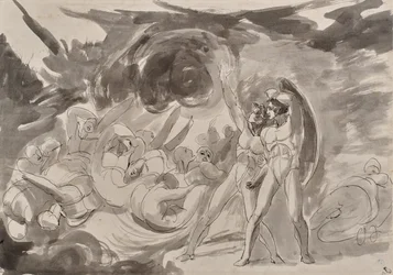 Satan mustert die gefallenen Engel