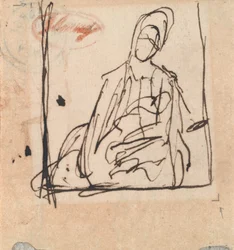 Sitzende Frau