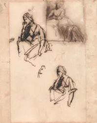Sitzende Frau