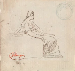 Sitzende Frau