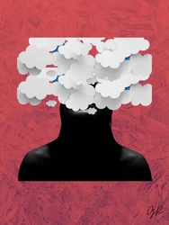 Kopf Über den Wolken