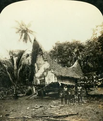 Eine einheimische Hütte, Sariba, Britisch-Neuguinea, ca. 1909