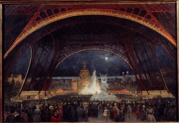 Nachtfest auf der Weltausstellung 1889 unter dem Eiffelturm