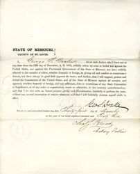 Loyalitätseid von George S. Drake aus Missouri, County of St. Louis