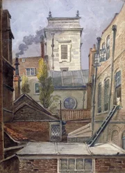 Der Turm der Kirche St. George Botolph Lane, City of London, ca. 1830