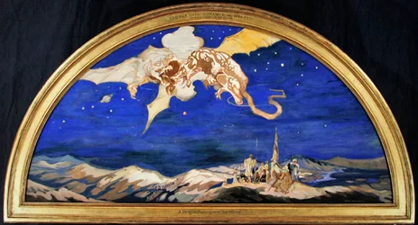 Der Drache überquert Reisende