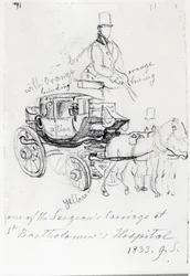 Chirurgenkutsche am St. Bartholomews Hospital, London, 1833