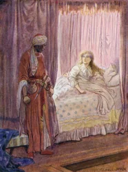 Desdemona wurde geweckt und sah Othello an